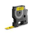D1 tape 12mm sort skrift på gul 