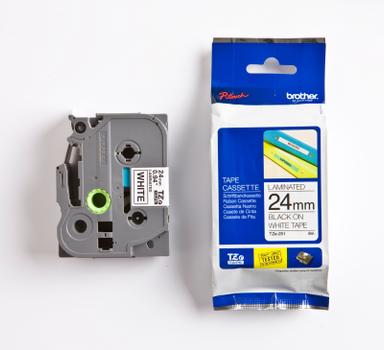 BROTHER teksttape TZe-251 24mm Sort/Hvid (TZE-251)