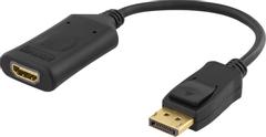 DELTACO DisplayPort - HDMI adapter, 4096x2160 60Hz, 0.1m, black