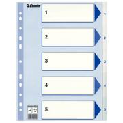 ESSELTE Register ESSELTE A4 plast 1-5 blå/hvit