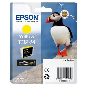 EPSON n Ink Cartridges,  Ultrachrome Hi-Gloss2,  T3244, Puffin, Singlepack,  1 x 14.0 ml Yellow (C13T32444010)