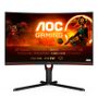 AOC Gaming C27G3U/BK - LED monitor - gaming - curved - 27" - 1920 x 1080 Full HD (1080p) @ 165 Hz - VA - 250 cd/m² - 1 ms - 2xHDMI, DisplayPort - speakers - red, black texture (C27G3U/BK)