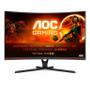 AOC Gaming C32G3AE/ BK - LED monitor - gaming - curved - 32" (31.5" viewable) - 1920 x 1080 Full HD (1080p) @ 165 Hz - VA - 300 cd/m² - 1 ms - 2xHDMI, DisplayPort - speakers - red, black texture