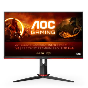AOC Gaming 27G2SU/BK - LED monitor - gaming - 27" - 1920 x 1080 Full HD (1080p) @ 165 Hz - VA - 350 cd/m² - 1 ms - 2xHDMI, DisplayPort - speakers (27G2SU/BK)