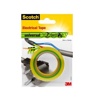 3M Scotch elektriker tape 15mmx10m gul/grøn (7100021034*3)