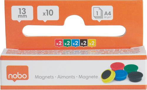 NOBO Magneter Blandede Farger 13mm 10stk - Whiteboard (1915290)
