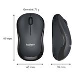 Logitech M220 Silent - mus - 2.4 GHz - koksgrå (910-004878)