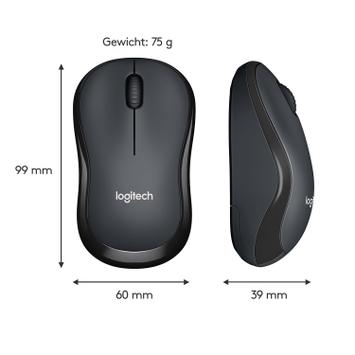 Logitech M220 Silent - mus - 2.4 GHz - koksgrå (910-004878)