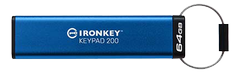KINGSTON 64GB IronKey Keypad 200 FIPS 140-3 Lvl 3 Pending AES-256 Encrypted