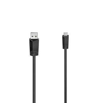 HAMA Cable USB-Mini-B to USB-A USB 2.0 480 Mbit/s Black 1.5m (00200606)
