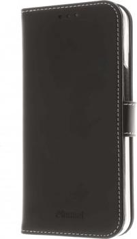 INSMAT Exclusive Flip Case - Vikbart fodral för mobiltelefon - genuint läder, polykarbonat,  bomullssömmar,  kartong+papper - svart - för Apple iPhone 14 (650-3099)