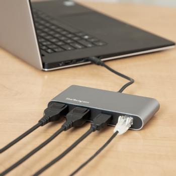 STARTECH Thunderbolt 3 Dock - Mini - Mac / Windows - 4K 60Hz - Dual DisplayPort - Laptop Docking Station - USB C Docking Station (TB3DKM2DP)