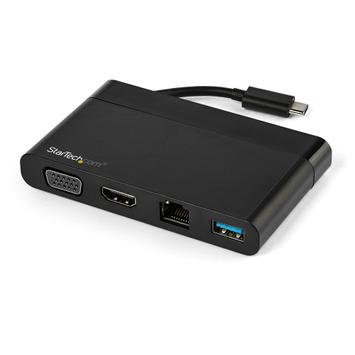 StarTech USB C Multiport Adapter with HDMI, VGA, Gigabit Ethernet & USB 3.0, USB C to 4K HDMI or 1080p VGA Display Mini Dock Hub, USB Type-C Travel Docking Station for USB-C Laptops - Portable USB-C Dock (DKT3 (DKT30CHVCM)
