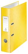 LEITZ 180 WOW Lever Arch File Laminated Paper on Board A4 80mm Spine Width Yellow (Pack 10) 10050016