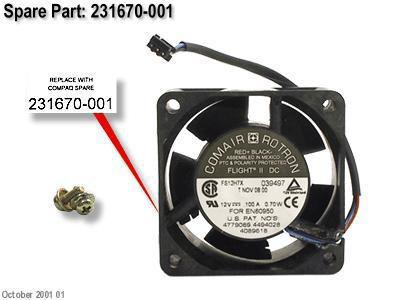 Hewlett Packard Enterprise Backplane fan kit for HP/HPE  (231670-001)