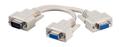 MICROCONNECT VGA Y cable HD15 M-2xF 0,30m