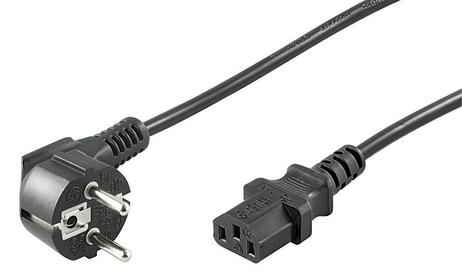 MicroConnect Strømkabel - IEC 60320 - 1.8 m - 90°-kontakt - svart (PE010418)