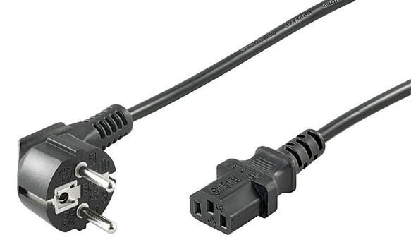 MicroConnect Strømkabel - IEC 60320 - 1.8 m - 90°-kontakt - svart (PE010418)