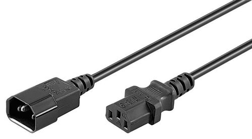 MICROCONNECT Strøm IEC 60320 C14 Strøm IEC 60320 C13 Sort 1m (PE040610)