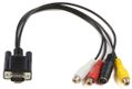 MICROCONNECT VGA to S-video 3x RCA 0,3m.