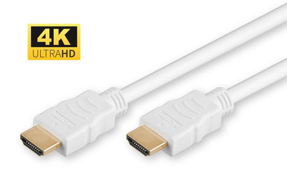 MicroConnect High Speed HDMI with Ethernet - HDMI med Ethernet-kabel - HDMI (hann) til HDMI (hann) - 2 m - hvit (HDM19192V1.4W)