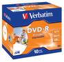 VERBATIM DVD-R Media General 16X Printable Surface 4.7GB Advanzed AZO 10 Pack Retail