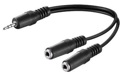MICROCONNECT 3.5mm Minijack Y Cable, 0.2m (AUDLR02)