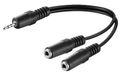 MICROCONNECT 3.5mm Minijack Y Cable, 0.2m
