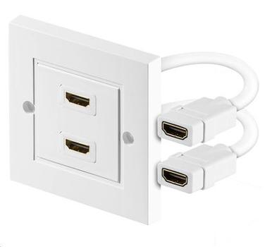 MICROCONNECT HDMI Wall socket 2 port white (HDMWALL2)
