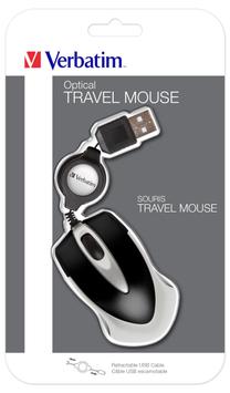 Verbatim Go Mini Optical Travel Mouse - mus - USB - svart (49020)