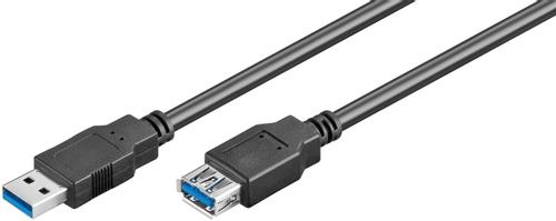 MICROCONNECT USB3.0  A-A 1m M-F, Black (USB3.0AAF1B)