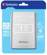 VERBATIM STORE N GO 2.5IN USB3.0 1TB HDD SILVER EXT
