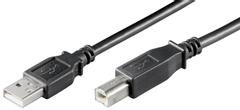 MICROCONNECT USB2.0 A-B 3m M-M, BLACK (USBAB3B)
