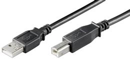 MicroConnect USB2.0 A-B 3m M-M, BLACK MICRO