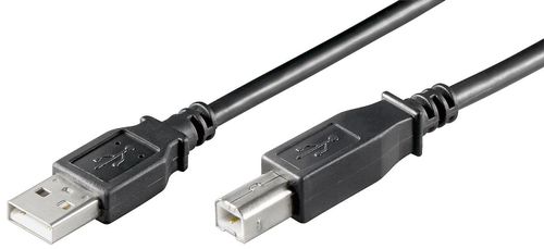 MICROCONNECT USB2.0 A-B 3m M-M, BLACK MICRO (USBAB3B)