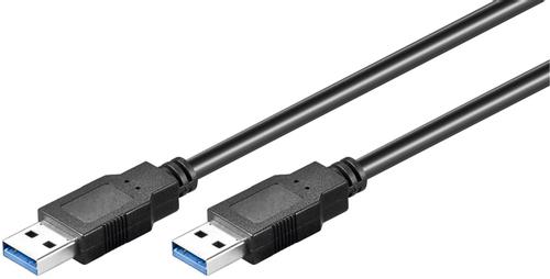 MICROCONNECT USB3.0  A-A 2m M-M, Black MICRO (USB3.0AA2B)
