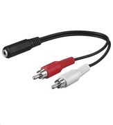 MICROCONNECT Adapter 3.5mm - 2xRCA F-M 0,2m