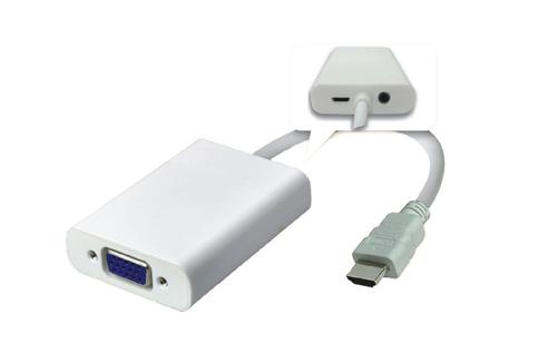 MICROCONNECT Adapter HDMI - VGA M/F, White (HDMVGA2)