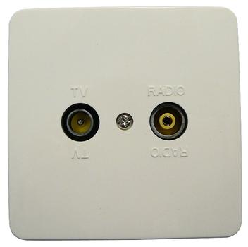 MAXIMUM Wall outlet TV/Radio finish. (63501)