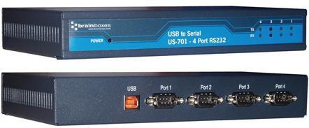 BRAINBOXES USB 4 Port RS232 1MBaud (US-701)