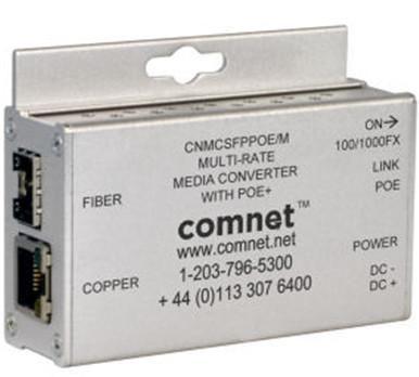 COMNET Media Converter,  100Mbps/ 1Gbps (CNMCSFPPOE/M)