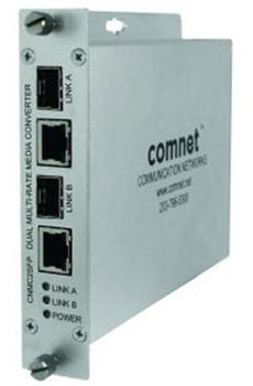 COMNET CNMC2SFP | Dual Media Converter,  100Mbps/ 1Gbps Multirate Support, 2 SFP Ports + 2 RJ-45 Copper Ports (CNMC2SFP)
