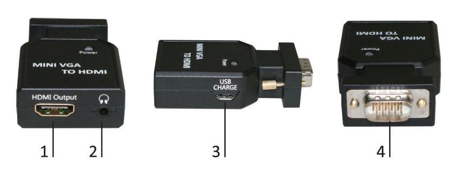 MICROCONNECT Mini VGA to HDMI Converter (MC-CONMVGAHM)
