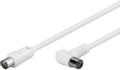 MICROCONNECT Coax Cable 1.5m White Angled MICRO