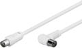MICROCONNECT Coax Cable 1.5m White Angled