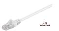 MICROCONNECT U/UTP CAT5e 3M White 10 Pack