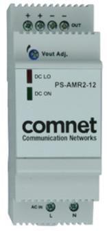 COMNET PS-AMR2-12,  INDUSTRIAL 12VDC 24W PSU DIN RAIL MOUNT (PS-AMR2-12)