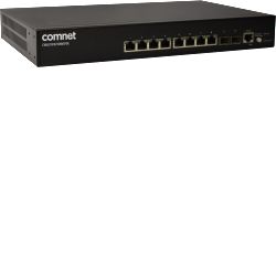 COMNET Managed Switch, 8 Port 10/100 (CWGE10FX2TX8MSPOE)