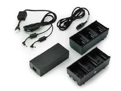 ZEBRA Two 3 slot battery chargers (charges 6 batteries) with power supply and Y cable, ZQ600, QLn or ZQ500. EU power cord included