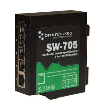 BRAINBOXES Indust. Hardened Ethernet 5p. (SW-705)